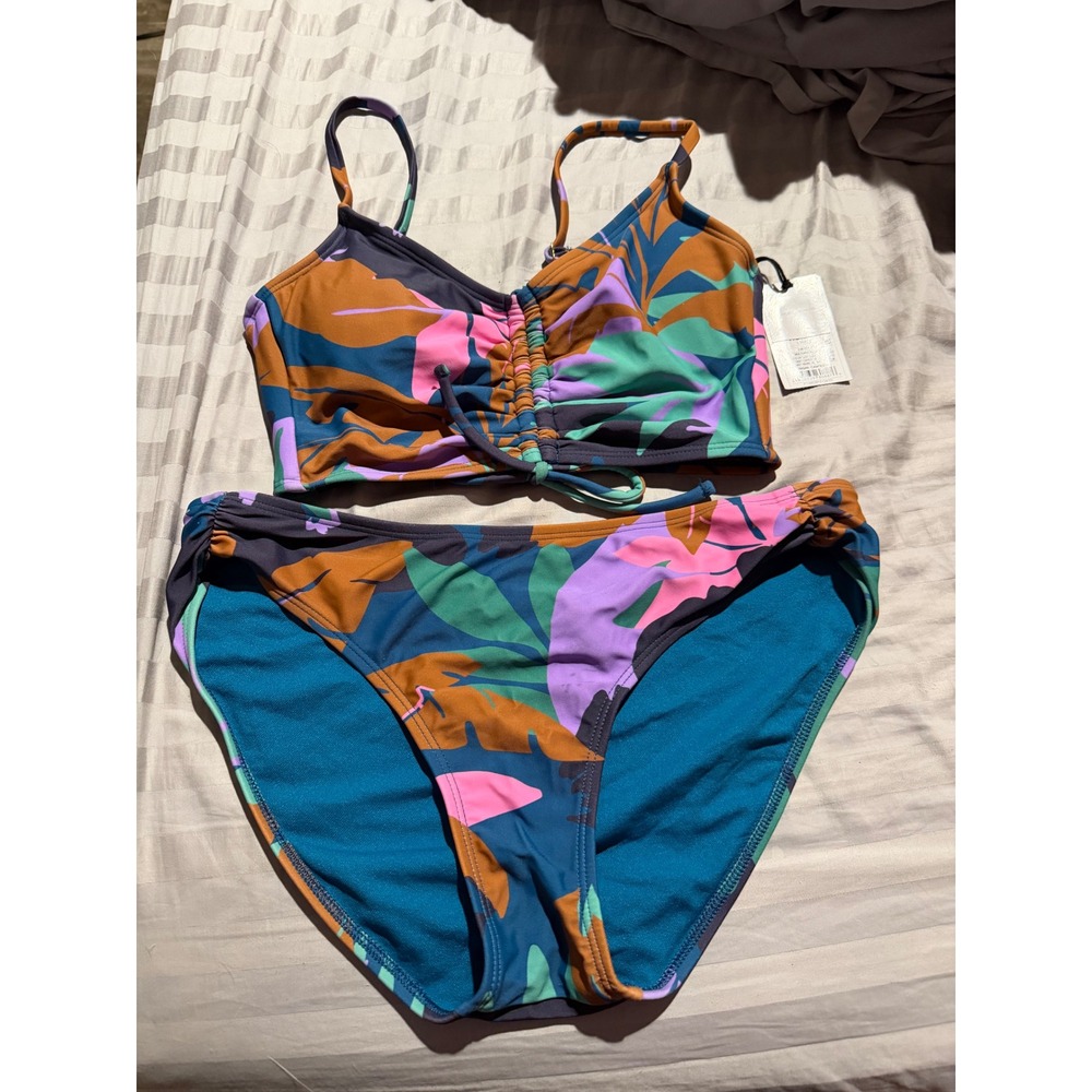 Shade & Shore Tropical Leaf Bikini Set XS‎ Top S Bottom New With Tags